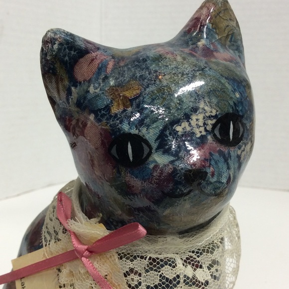 VTG Kozy Kritters by Num’s Decoupage Floral kitten - Picture 7 of 15